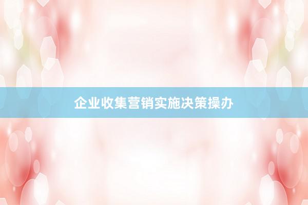 企业收集营销实施决策操办